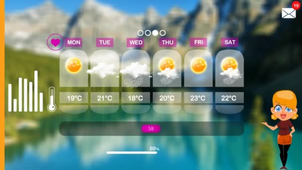 Weather Forecast Vector Animation — Stock Video