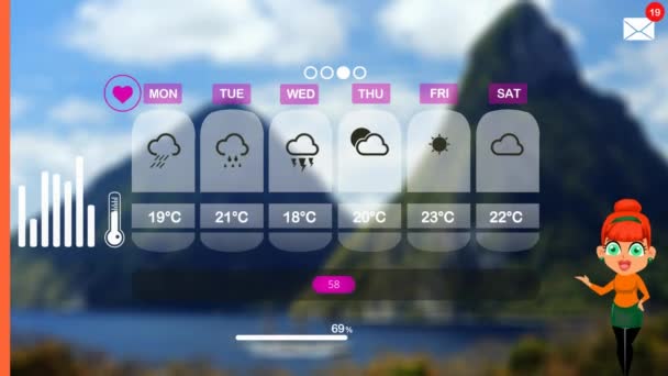 Weather Forecast Vector Animation — Stock Video