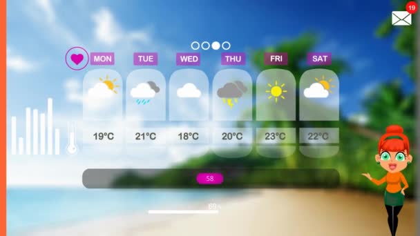 Previsioni Meteo Animazione Vettoriale — Video Stock