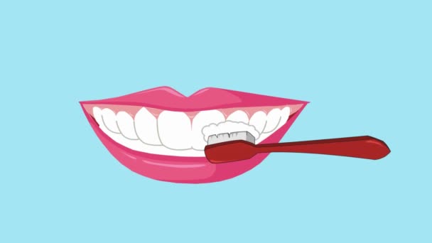 Zahnpflege Vektoranimation — Stockvideo