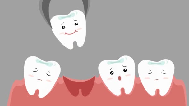 Cuidados Dentários Animação Vetorial — Vídeo de Stock