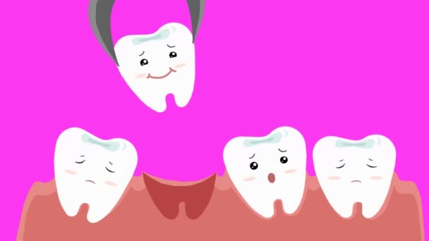 Cuidado Dental Animación Vectorial — Vídeo de stock