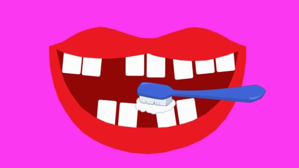Οδοντιατρική Περίθαλψη Διάνυσμα Κινουμένων Σχεδίων — Αρχείο Βίντεο