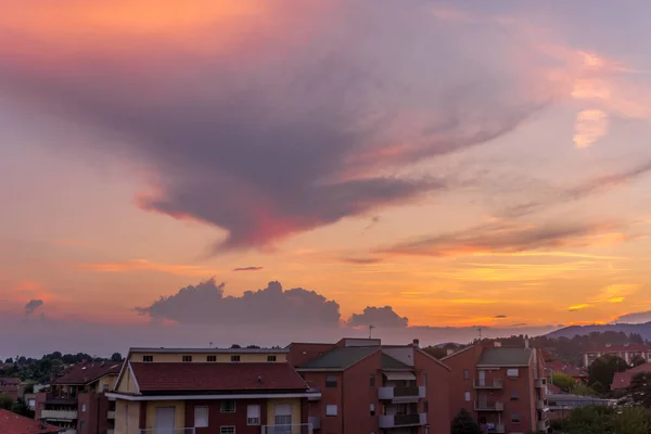 Urban Sunset on Turin in summer