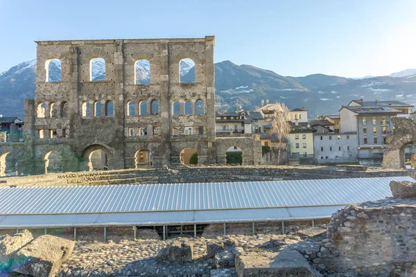 Aosta Augusta Praetoria Roma Surları — Stok fotoğraf