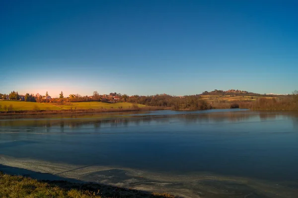 Lac Campagne Périphérie Turin Hiver — Photo