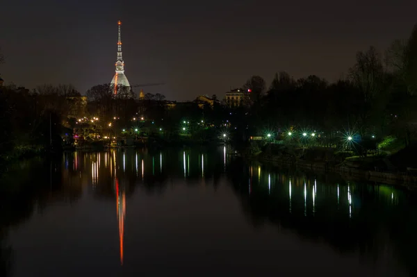 Topo Antonelliana Turín Por Noche — Foto de Stock