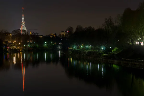 Topo Antonelliana Turín Por Noche — Foto de Stock