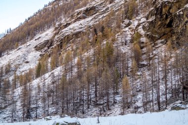 Karda dağ manzarası