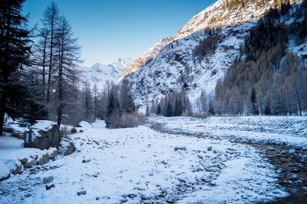 Paisagem Montanhosa Neve — Fotografia de Stock