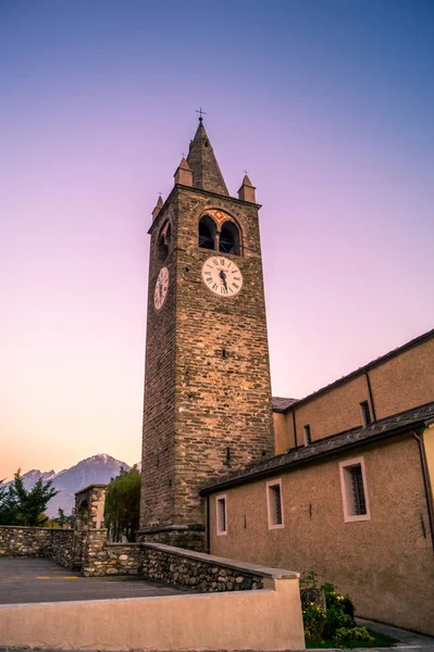 Torre Sino Igreja Cores Outono Durante Por Sol — Fotografia de Stock