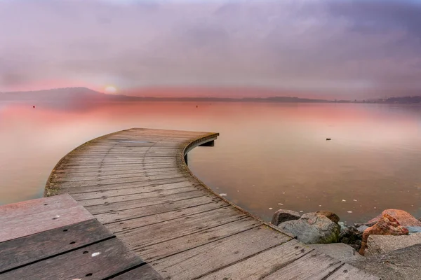 Lake Viverone Panorama Sunset Spring — Stock Photo, Image