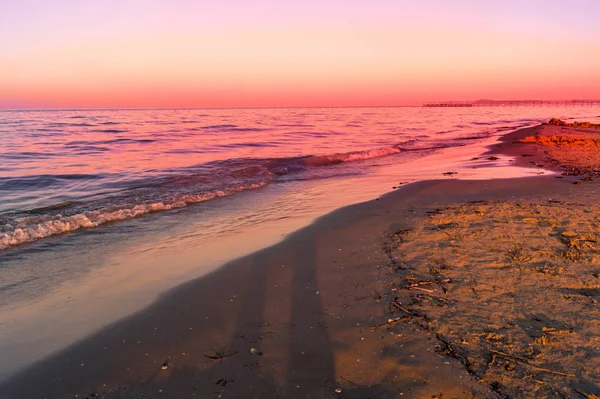 Coucher Soleil Sur Plage — Photo