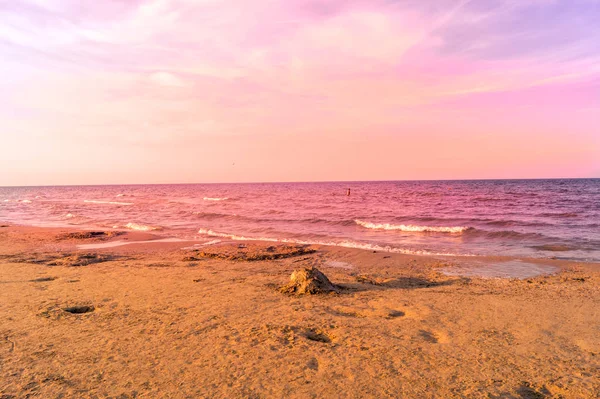 Coucher Soleil Sur Plage — Photo