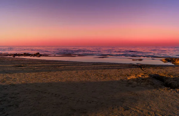 Coucher Soleil Sur Plage — Photo