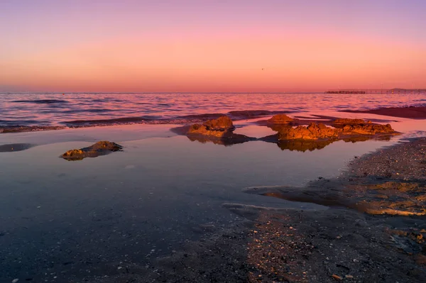 Západ Slunce Pláži — Stock fotografie