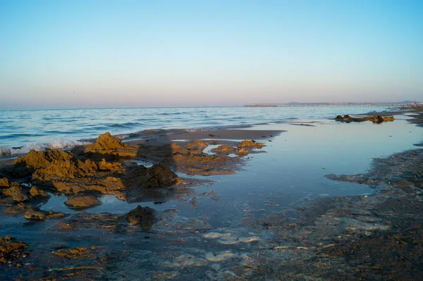 Sahilde Gün Batımı — Stok fotoğraf