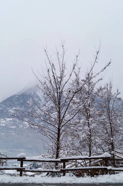 Moutain Panorama Con Nieve Invierno —  Fotos de Stock