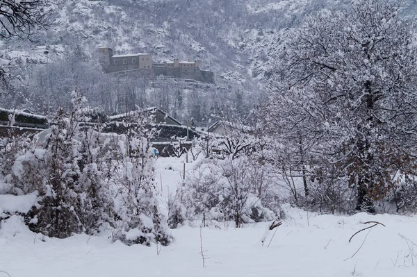 Panorama Moutain Avec Neige Hiver — Photo