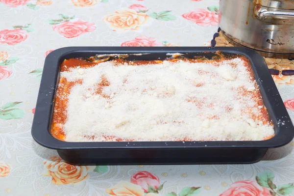 Lasagne Italiane Fatte Mano Lasagne Alla Bolognese — Foto Stock