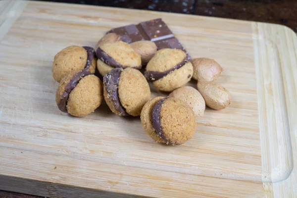 Italian Hazelnut Cookies Chocolate — Stock Photo, Image