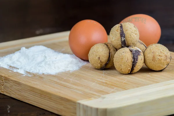 Italian Hazelnut Cookies Chocolate — Stock Photo, Image