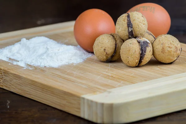 Italian Hazelnut Cookies Chocolate — Stock Photo, Image