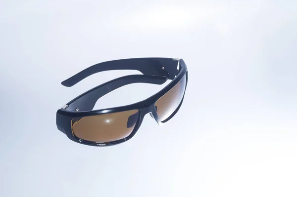 Czarne Okulary Szarym Tle — Zdjęcie stockowe