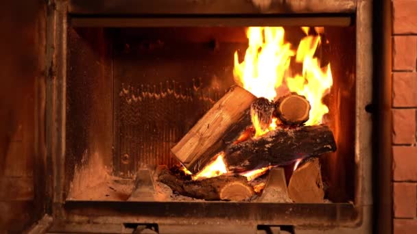 在壁炉里的火 — 图库视频影像
