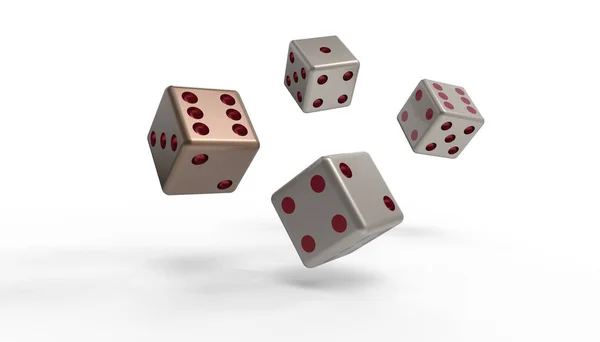 Uçuş Kumar Beyaz Arka Plan Üzerinde Izole Casino Oyunu Zar — Stok fotoğraf