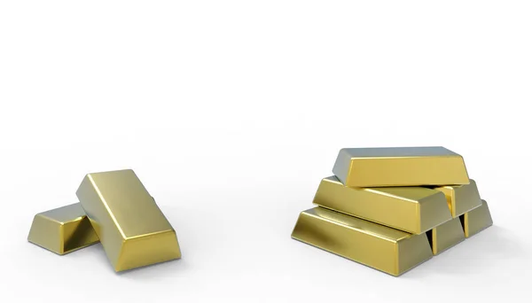 Guldstapel Isolerad Vit Bakgrund Rendering — Stockfoto