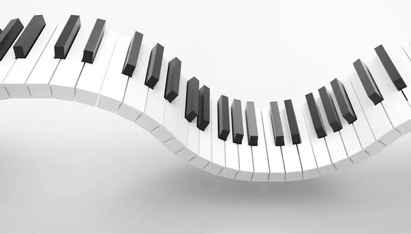 Klaviertastatur Musikkunstkonzept Und Isoliert Auf Weißem Hintergrund Rendering — Stockfoto