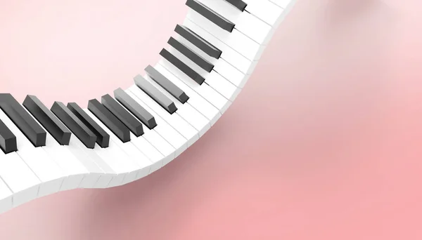 Teclado Piano Concepto Arte Musical Sobre Fondo Rosa Pastel Renderizado —  Fotos de Stock