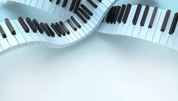 Piano Keyboard Musical Art Concept Art Graphic Blue Background Rendering — Stock Photo, Image