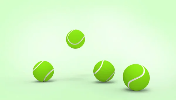 Nieuwe Tennisbal Sporten Pastel Groene Achtergrond Voor Kopieer Ruimte Zomer — Stockfoto