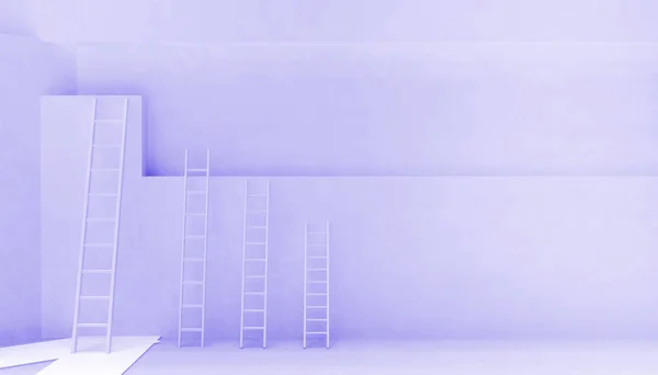 Ladder Different Creative Business Concepts Modern Art Light Purple Pastel — Stock Photo, Image