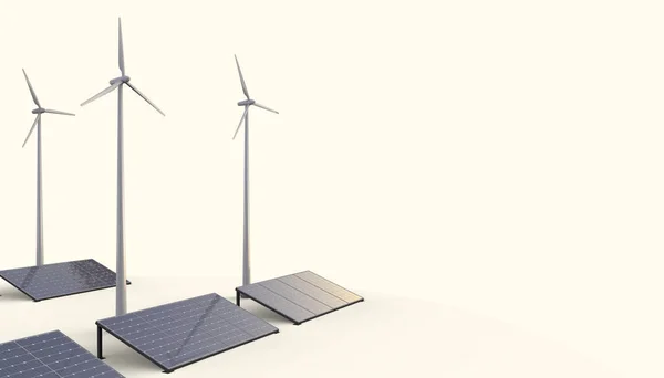 Moc Ekologiczna Energia Odnawialna Turbiny Wiatrowe Wytwarzające Energię Elektryczną Elektrowni — Zdjęcie stockowe