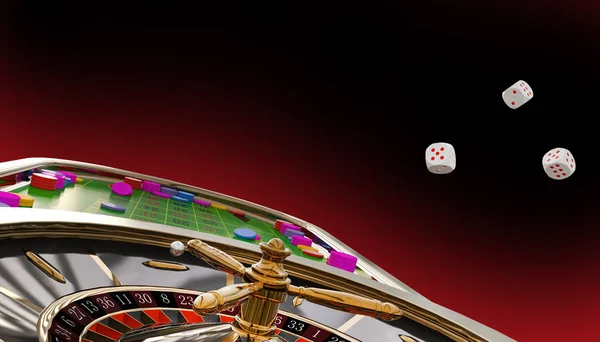 Kumarhane Online Poker Kartları Rulet Kumarhane Fişleri Kumarhane Kumarhanesi Sahne — Stok fotoğraf