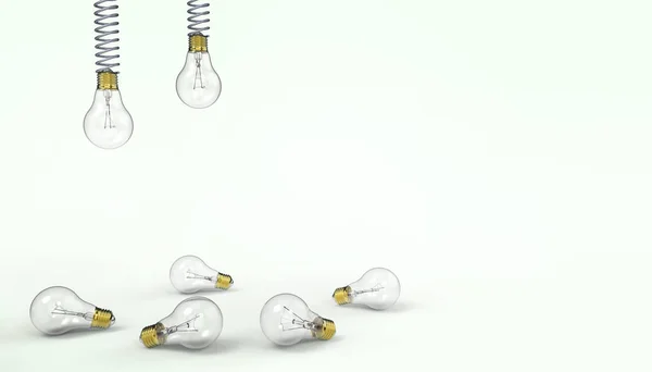 Ideas Inspiration Light Bulbs Creativity Exotic Idea Leader Modern Green — ストック写真