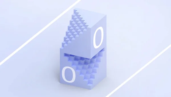 矩形方块盒蓝色的数学和技术与一个简单而美丽的蓝色背景商业创意概念 3D渲染 — 图库照片