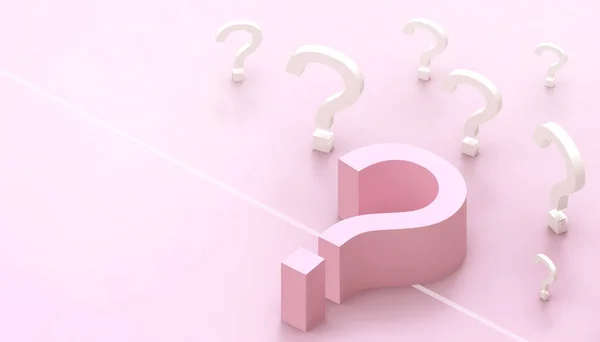 Pregunta Mark Pink Idea Creativa Concepto Mínimo Sobre Fondo Rosa — Foto de Stock