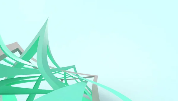 幾何学的な正方形創造的なアイデアの概念波と接続技術の背景青 緑の背景 3Dレンダリング — ストック写真
