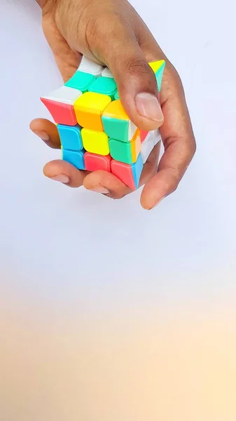 Business Concetto Puzzle Cubi Creativo Del Processo Decisionale Pensiero Logico — Foto Stock