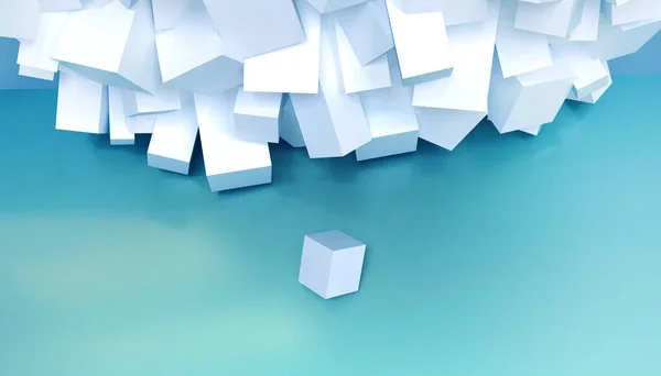 Koncepcje Biznesowe Konkursy Pomysły Sukces Białe Pudełko Losowe Elementy Niebieskim — Zdjęcie stockowe