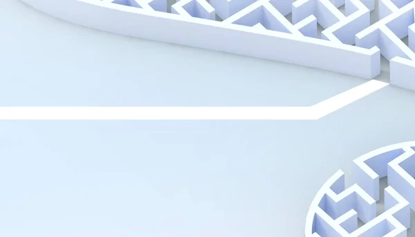 迷路のアイデア創造とパズル青の背景にコンセプトペーパーアートスタイル 3Dレンダリング — ストック写真