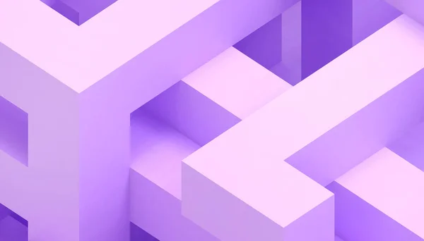アブストラクト背景幾何学的形状キューブ 紫色の背景紙アートスタイルのボックスコンセプト 3Dレンダリング — ストック写真