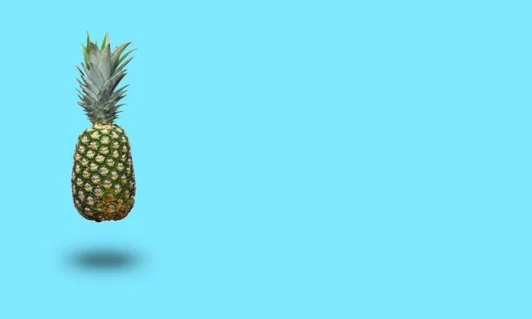Pineapple Blue Background Minimal Style Food Concept — Stock Photo, Image