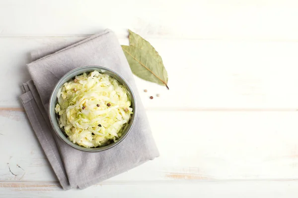 Sauerkraut is fermented cabbage. Typical fermented food in some countries such as Russia. Poland or German. It is the main ingredient of bigos — Stock Image Sauerkraut Fermented Cabbage Typical Fermented Food Some Countries Russia Poland Stock Image