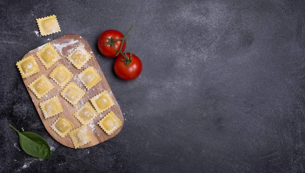 Ravioli Sono Pasta Italiana Impasto Con Vari Ripieni Solito Preparato — Foto Stock