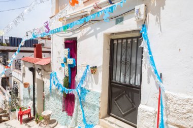 Bir disctrict Santa cruz, Alicante, İspanya'da 1 Mayıs kutluyor